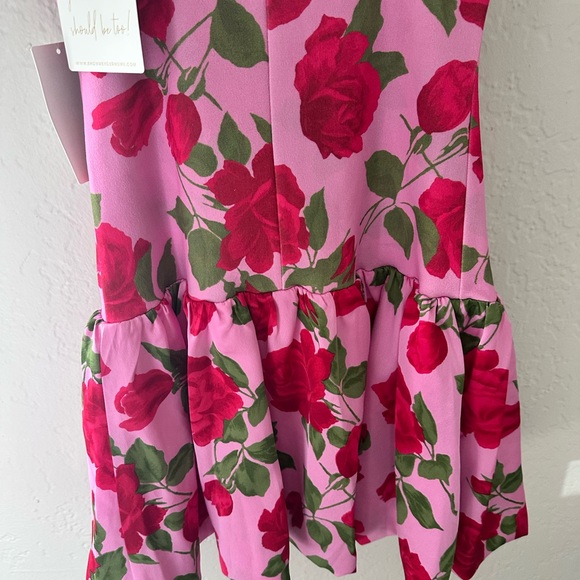Show Me Your MuMu Pink Rose Print Mini Dress - Picture 9 of 10